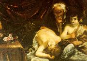 CAGNACCI, Guido, Sleeping Christ with Zacharias John the Baptist